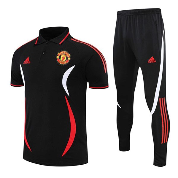 Polo Manchester United Conjunto Completo 2022/23 Negro